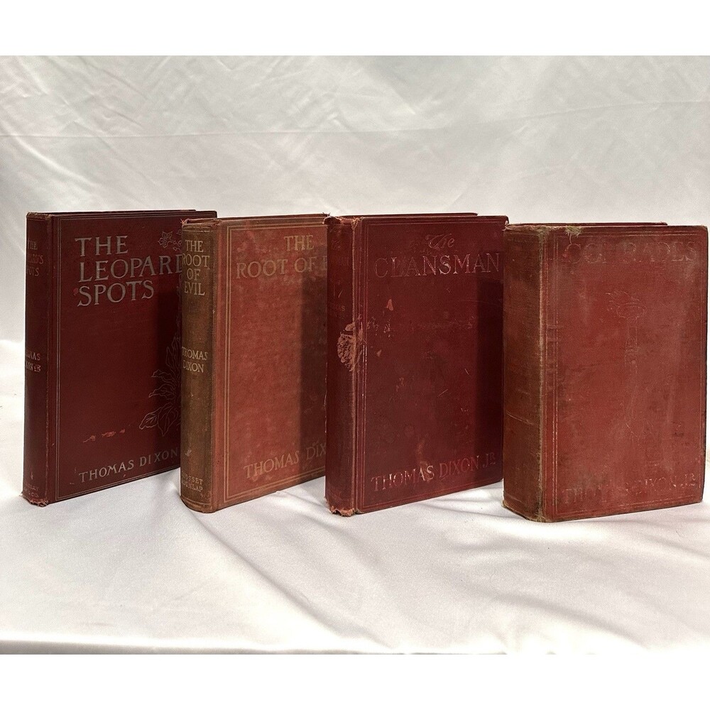 Thomas Dixon First Editions Book Lot Early 1900s Antique Red Hardcovers Fiction
